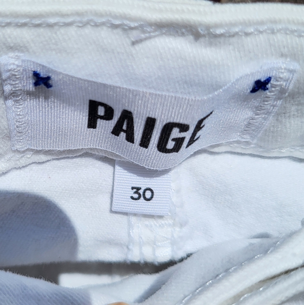 PAIGE Crisp White Skyline Ankle Peg Jeans - Size 30 - Picture 5 of 6